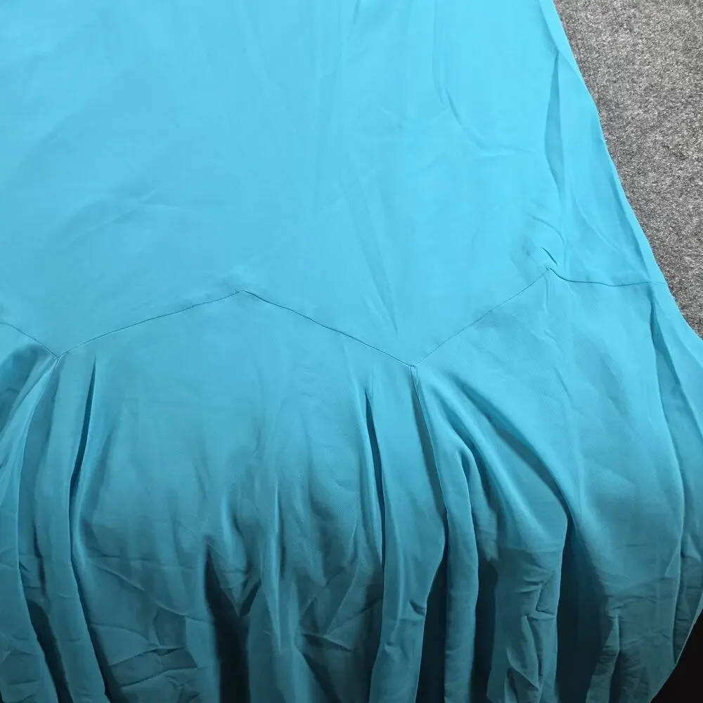 Roaman's Women 40W Turquoise 2 Piece Dress Duster Sequin Embroidered Plus Size